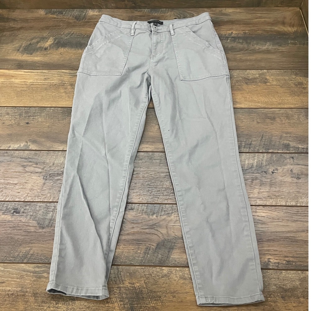 Banana Republic Womens Grey Utility Chino Straight Leg Stretch Pants Size 10
